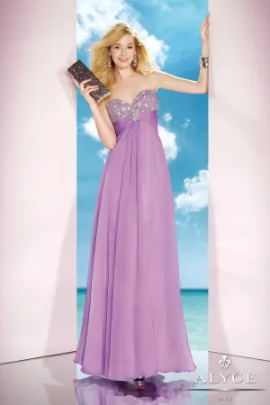 Alyce Paris 35587 Orchid Jeweled Sweetheart Chiffon A-Line Dress