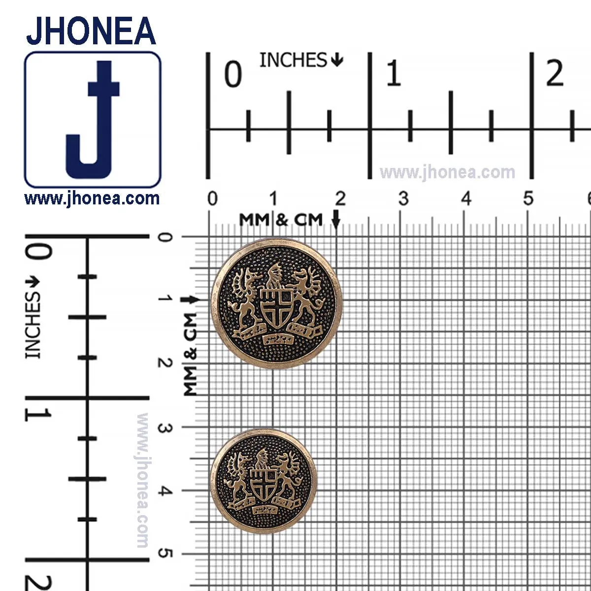 Antique Finish Royal Emblem Metal Buttons for Coat/Suit/Sherwani