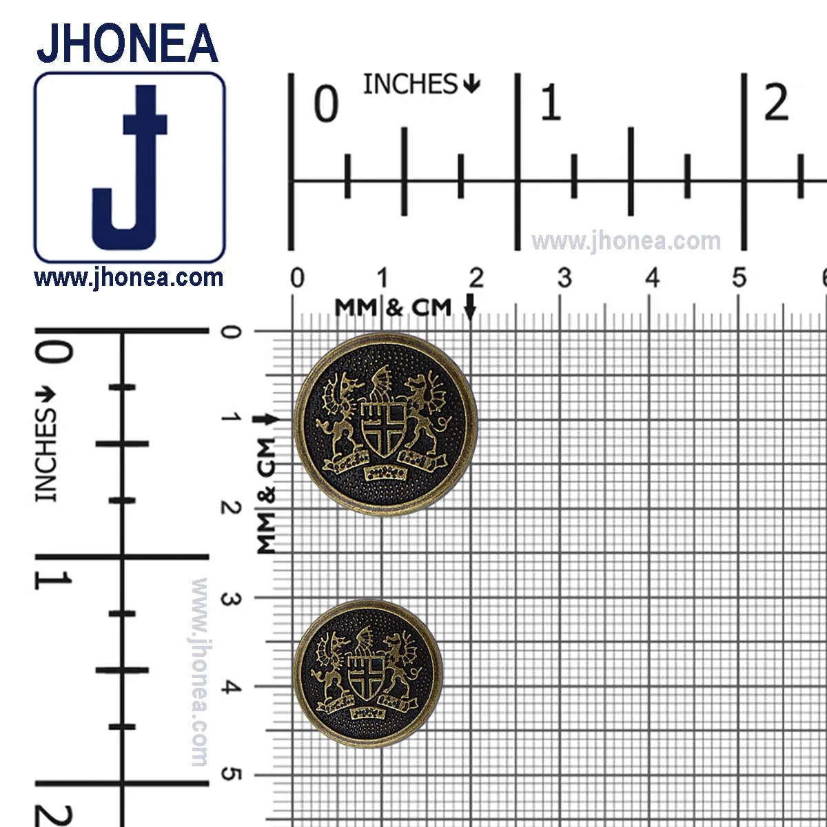 Antique Finish Royal Emblem Metal Buttons for Coat/Suit/Sherwani