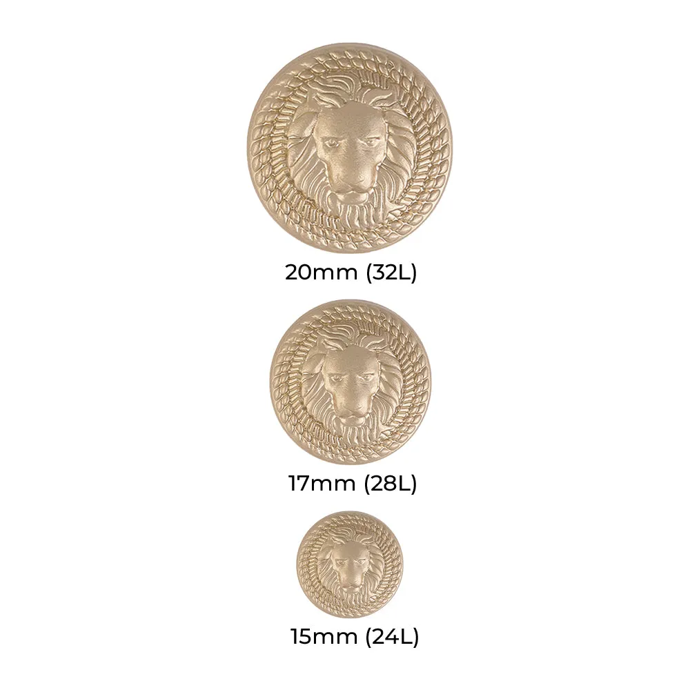 Antique Vintage Lion Face Round Shape Shank Metal Buttons
