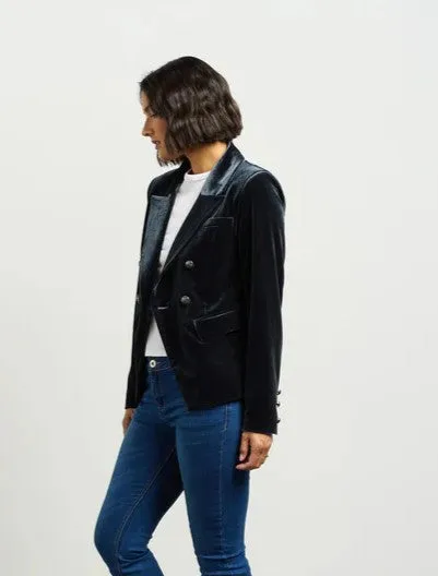 Ashton Blazer - Slate Vintage Velvet