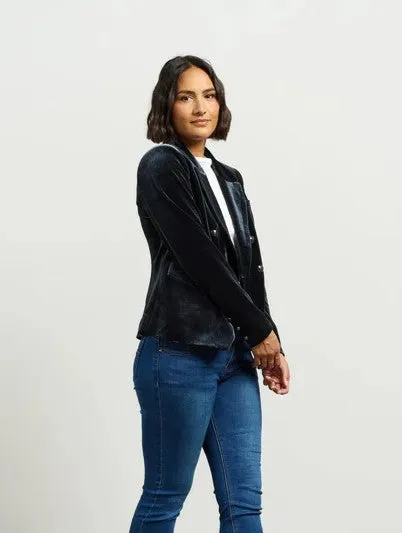Ashton Blazer - Slate Vintage Velvet