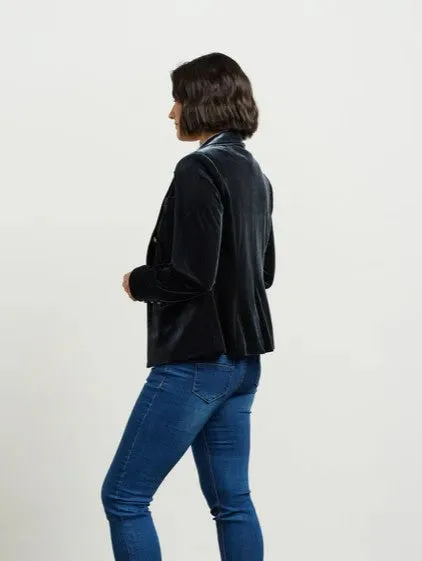 Ashton Blazer - Slate Vintage Velvet