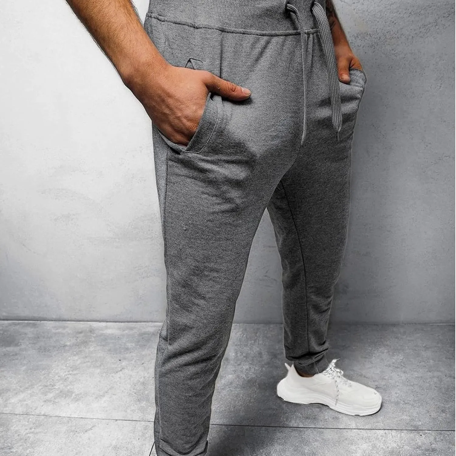 Cargo Pants for Men Big and Tall, Athletic Casual Open Bottom Cargo Sweatpants with Pockets Men's Cotton Sweatpants