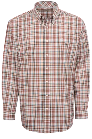 Cinch Plaid Button-Front Shirt - Red
