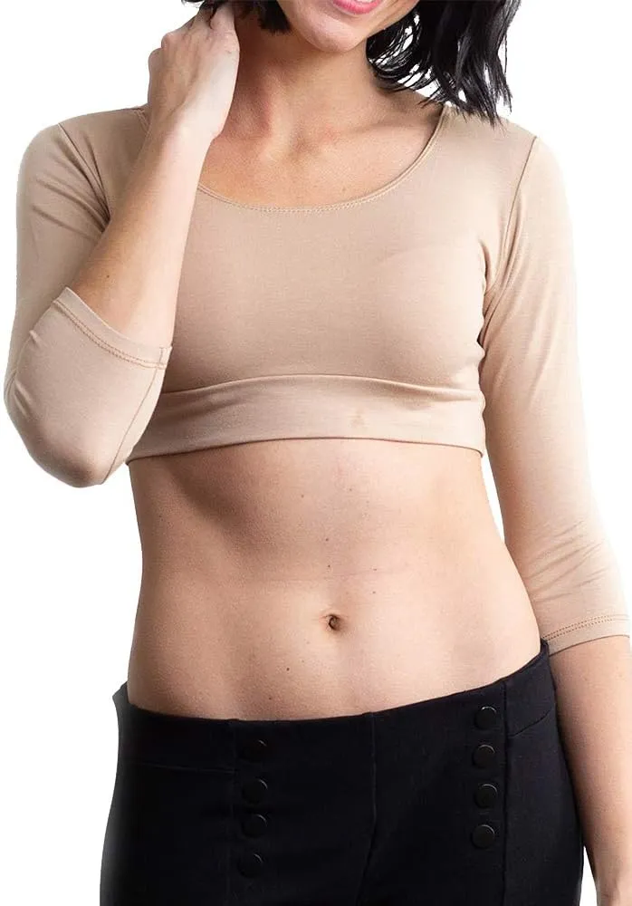 HALFTEE 3/4 Sleeve Layering Tee | Demi Cami for Women & Teens | Cute Crop Top | XS-6X