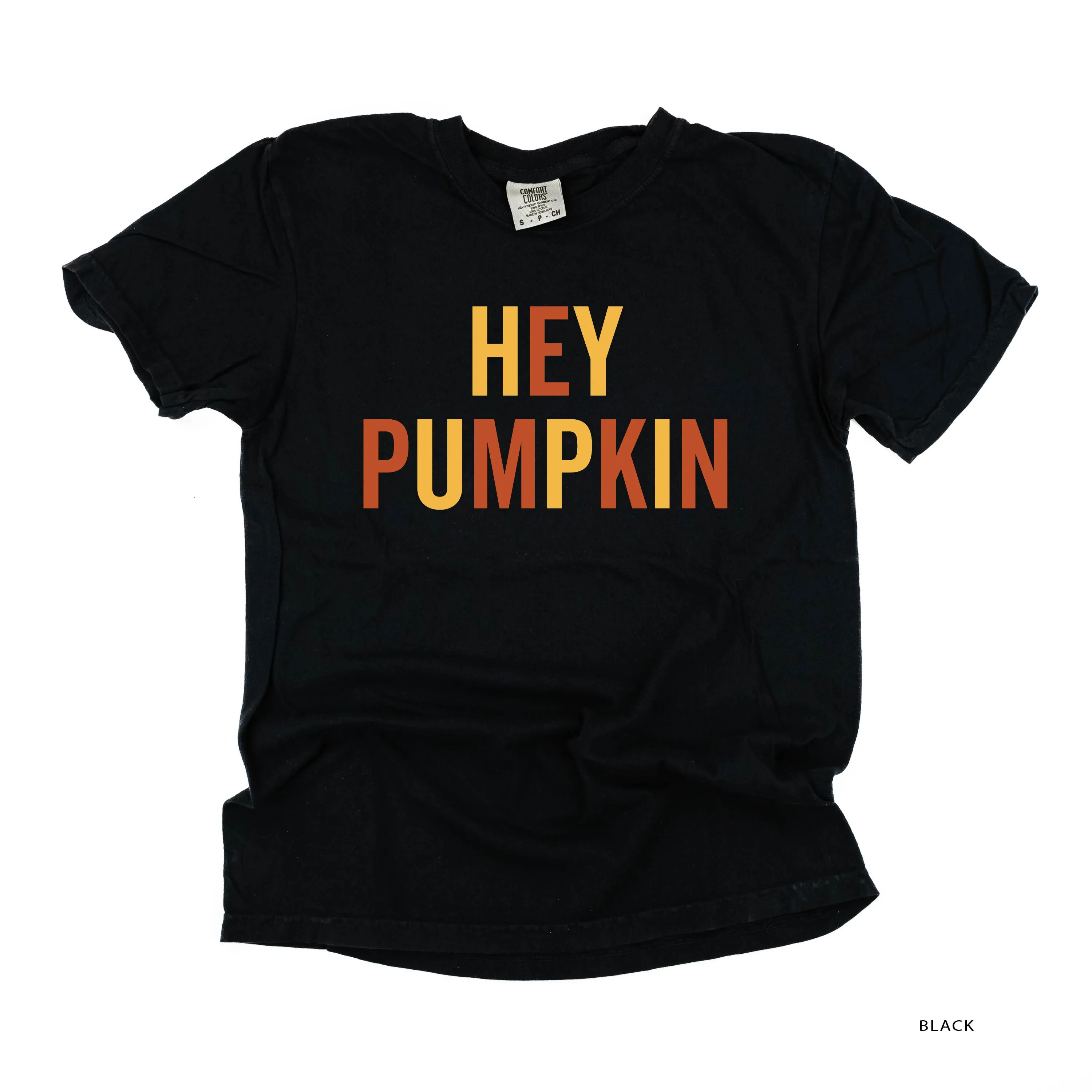 Hey Pumpkin - Block Font - SHORT SLEEVE COMFORT COLORS TEE
