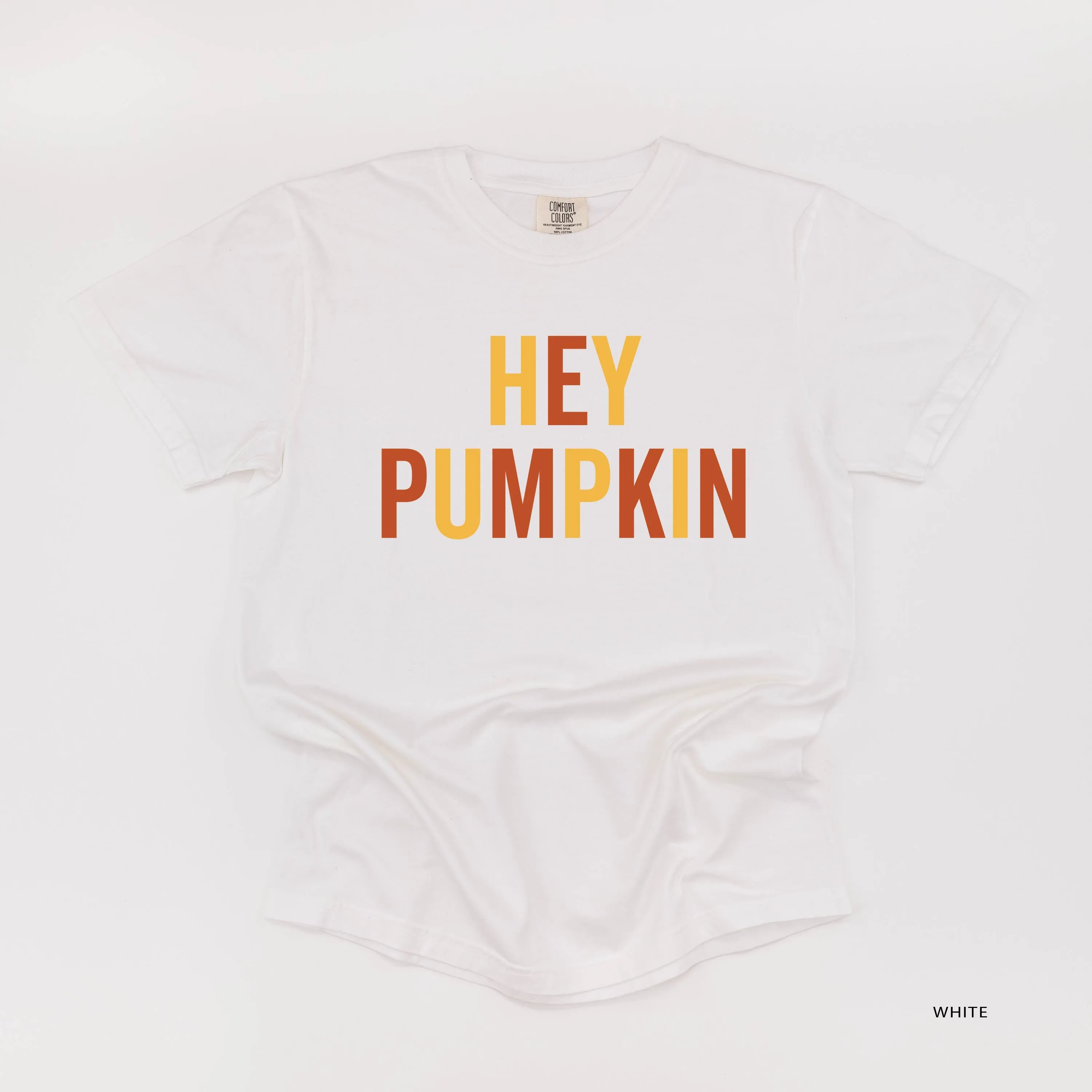 Hey Pumpkin - Block Font - SHORT SLEEVE COMFORT COLORS TEE