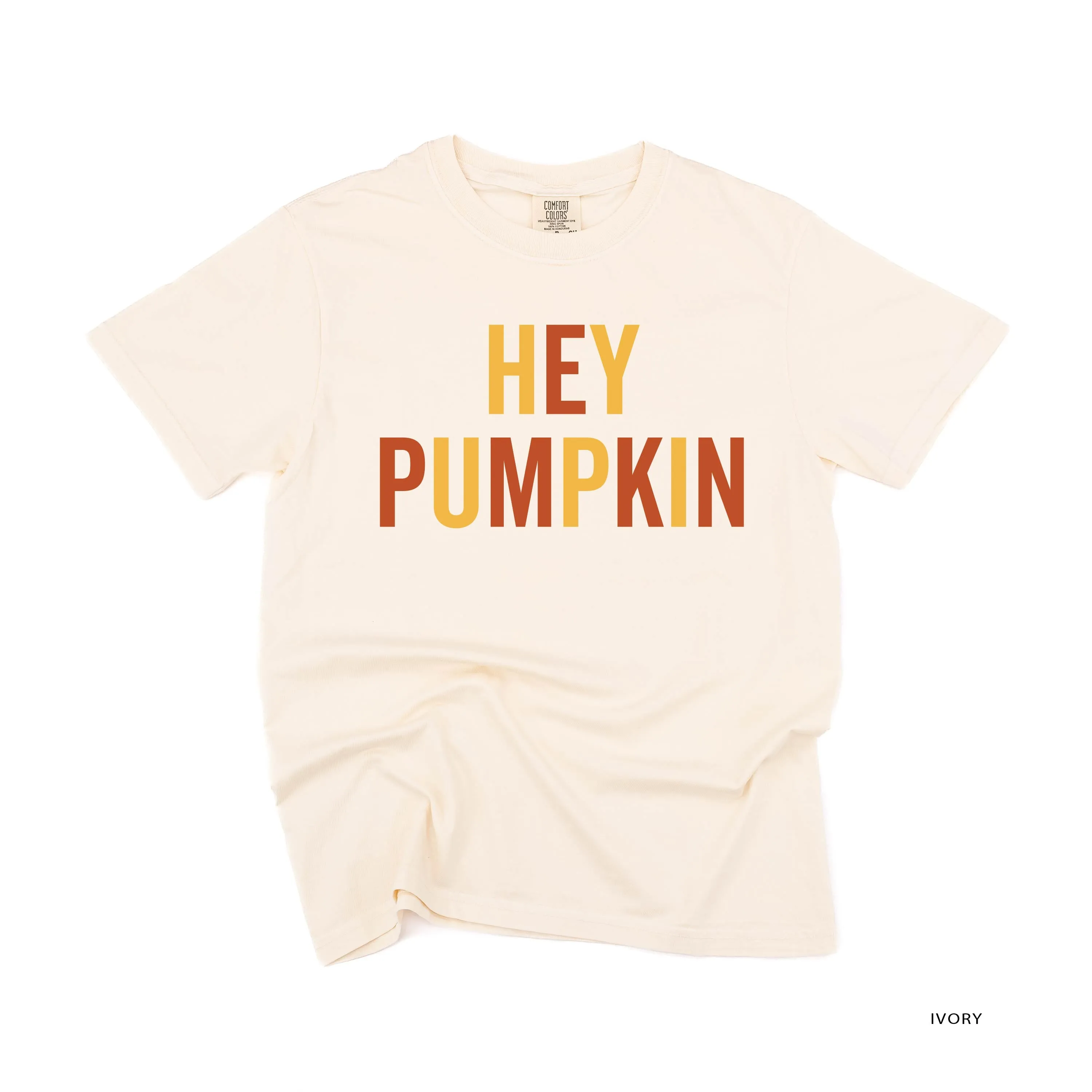 Hey Pumpkin - Block Font - SHORT SLEEVE COMFORT COLORS TEE