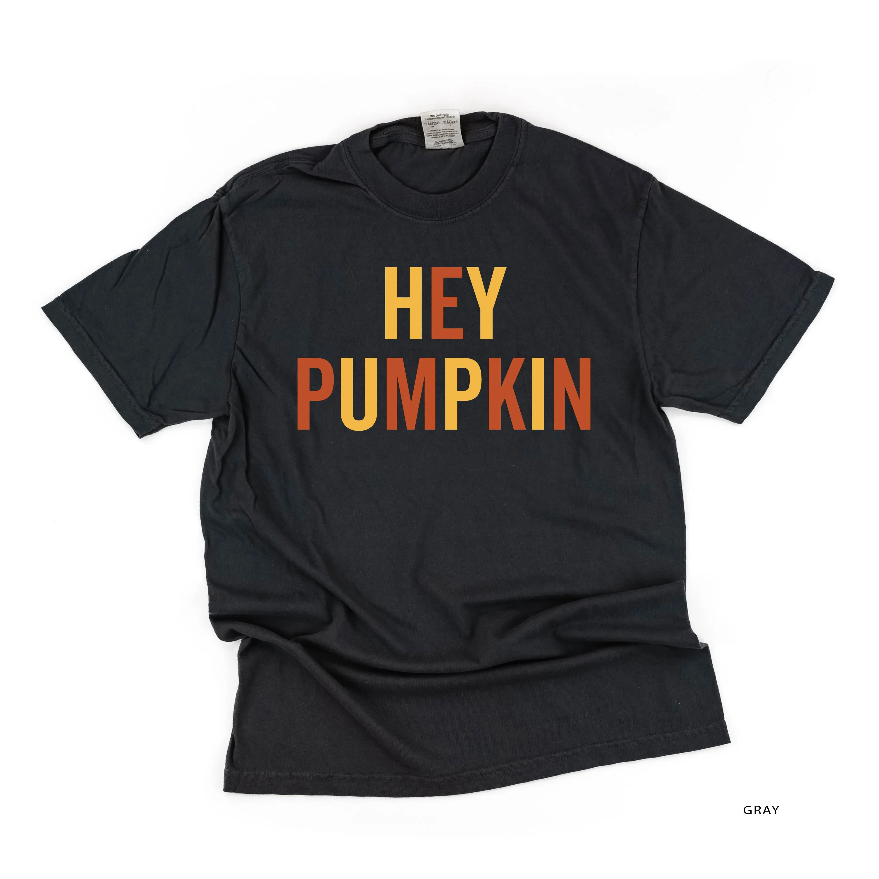 Hey Pumpkin - Block Font - SHORT SLEEVE COMFORT COLORS TEE
