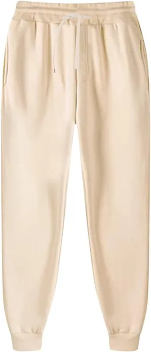 Men's Cargo Sweatpants Wild Drawstring Sports Jogger with Pockets Long Pants Men's Slim Fit Gym Running Workout Pants