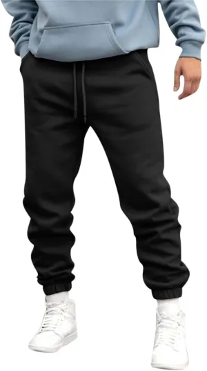 Mens Workout Cargo Sweatpants Work Jogger Pants with Pockets Mens Casual Pants Stretch Slim Fit Workout Bodybuilding