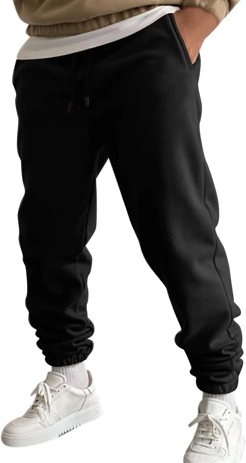 Mens Workout Cargo Sweatpants Work Jogger Pants with Pockets Mens Casual Pants Stretch Slim Fit Workout Bodybuilding