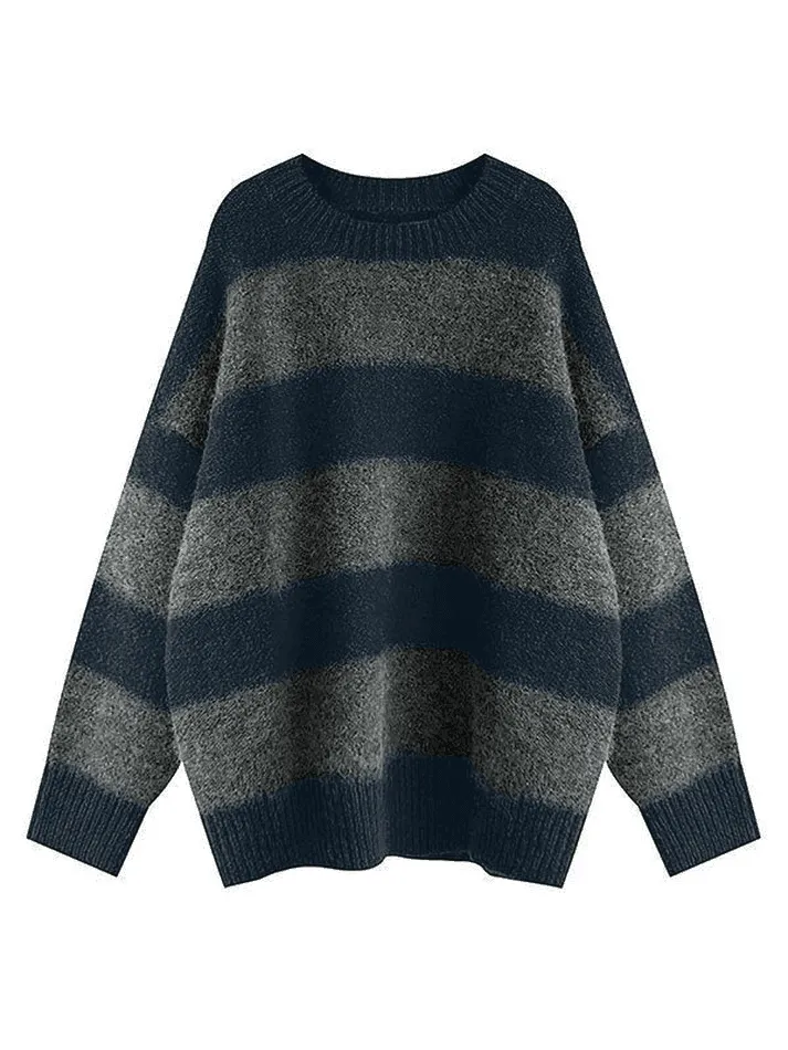 Oversized Stripe Pullover Sweater