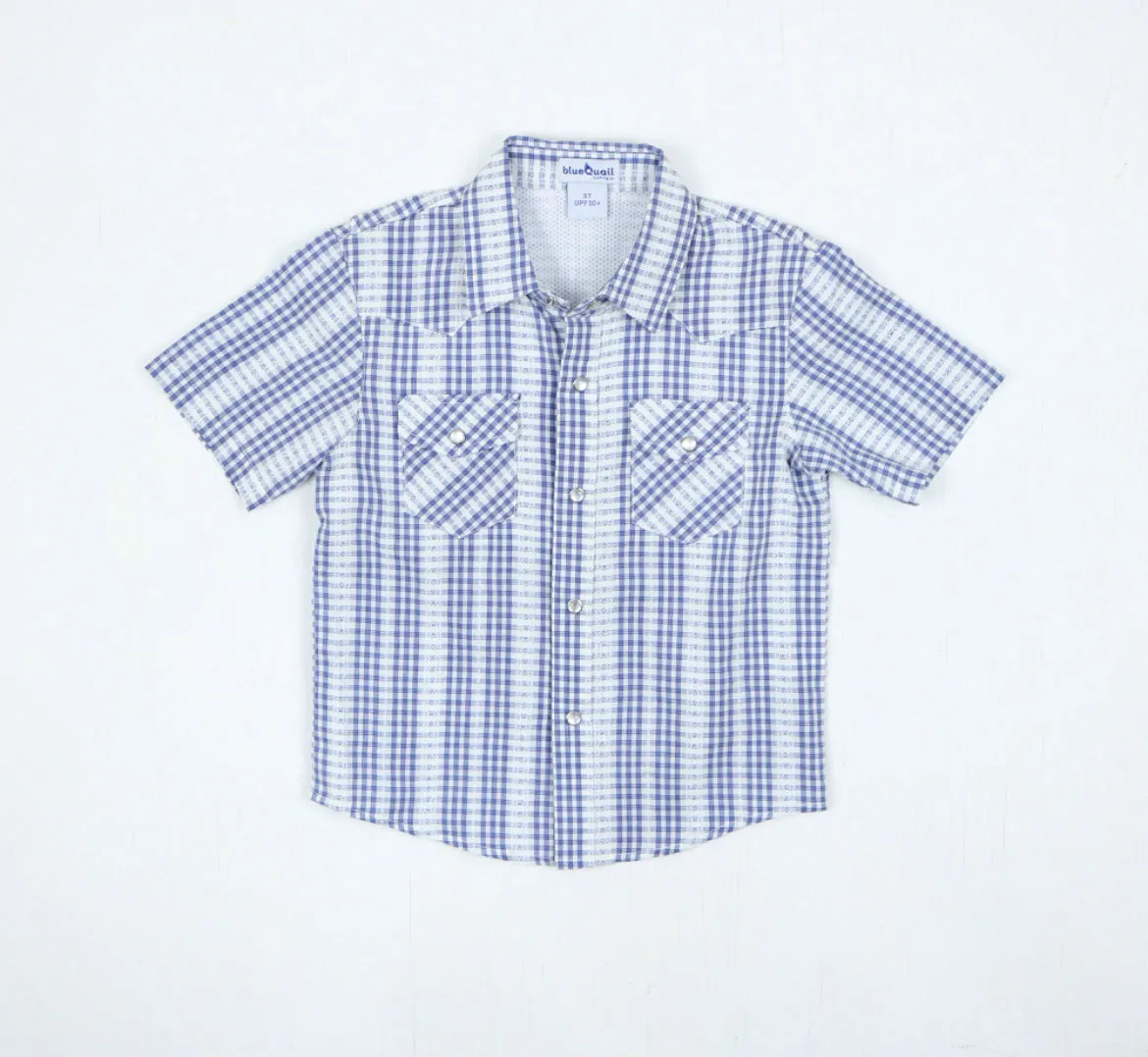 Pearl Snap Short Sleeve | Navy Plaid