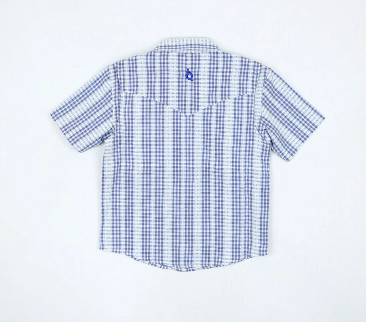Pearl Snap Short Sleeve | Navy Plaid
