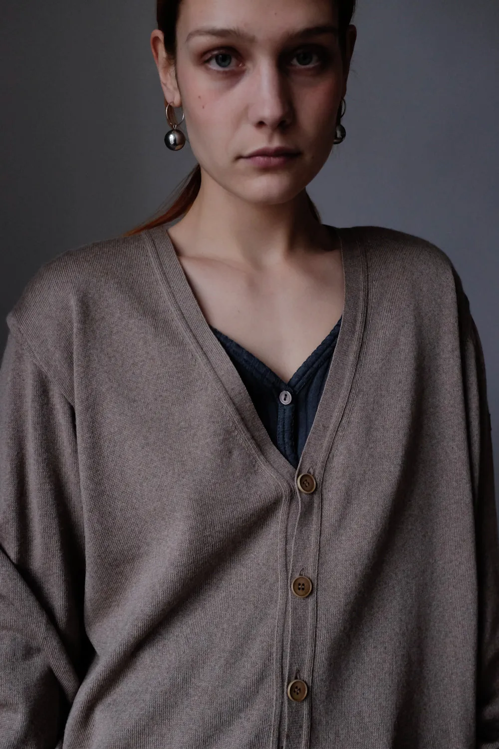 PURE WOOL NOUGAT OVERSIZE CARDIGAN SWEATER