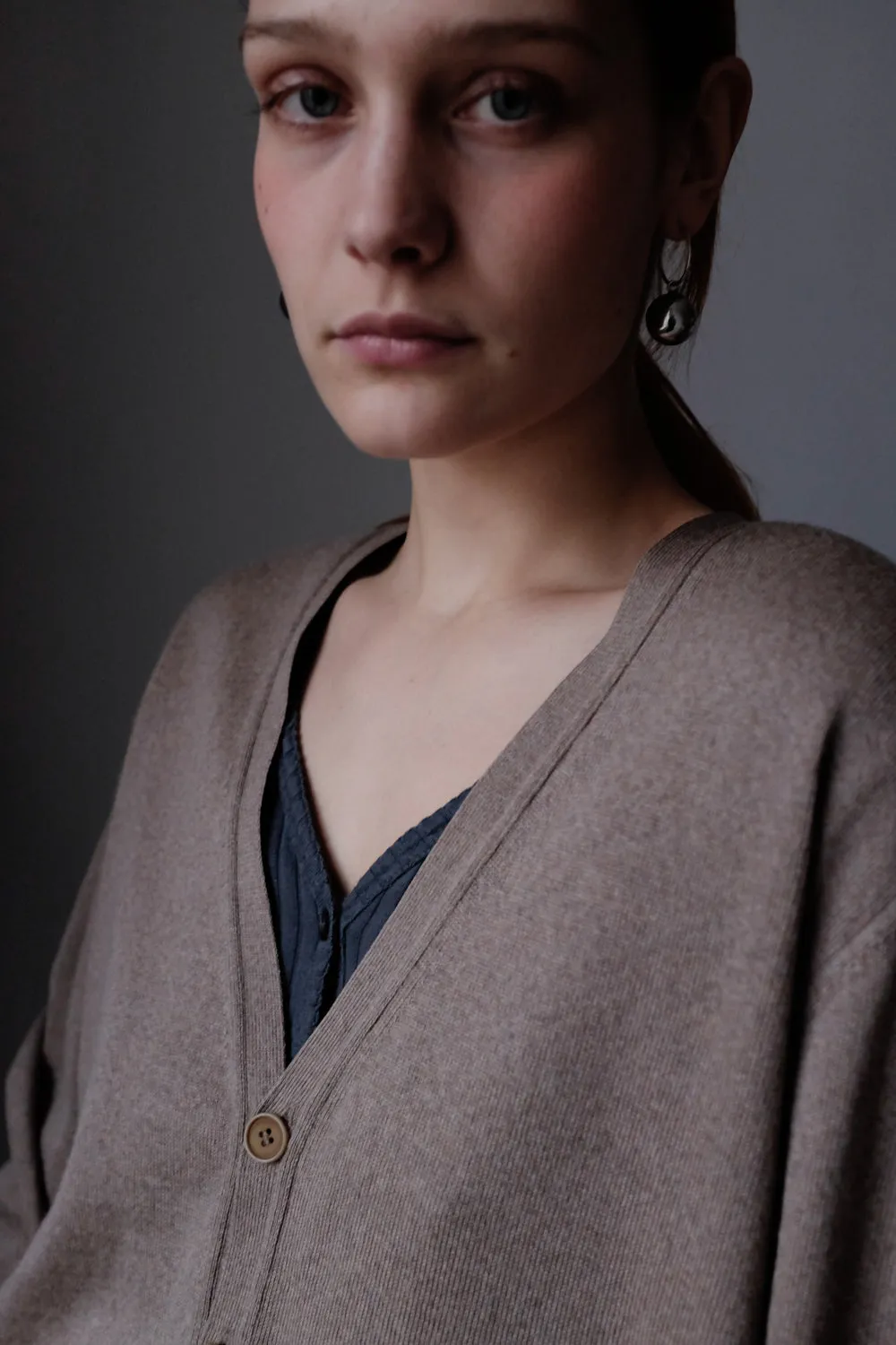 PURE WOOL NOUGAT OVERSIZE CARDIGAN SWEATER