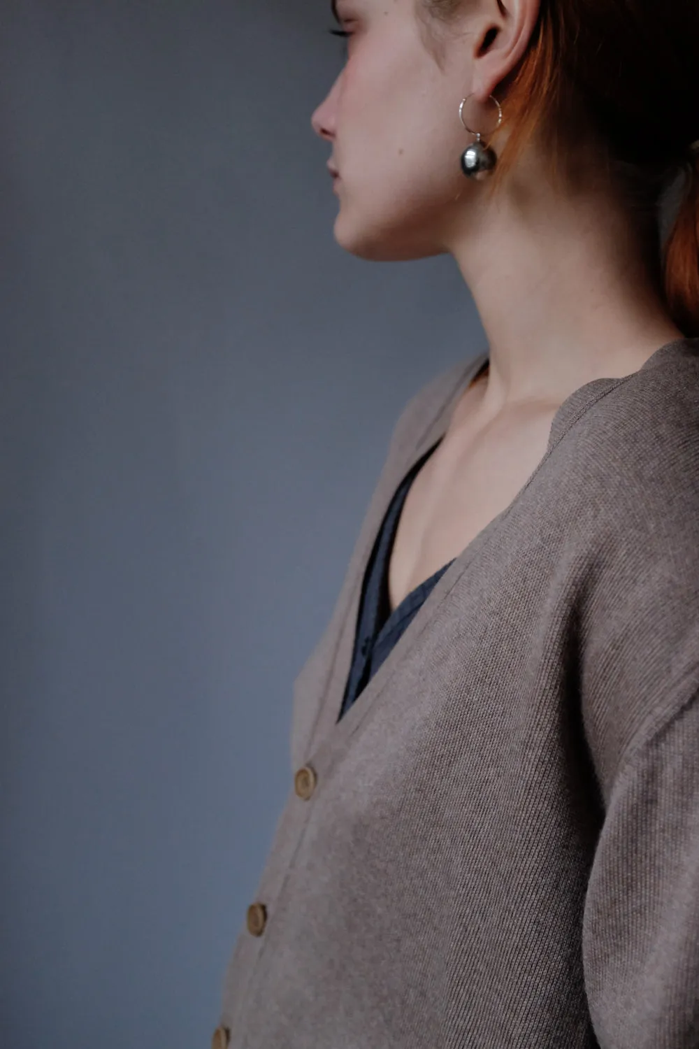 PURE WOOL NOUGAT OVERSIZE CARDIGAN SWEATER