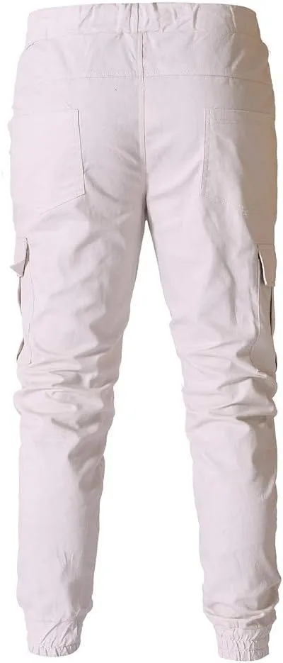 QWENTMTNTY Cargo Pants for Men Slim Fit Casual Cotton Skinny Joggers Big and Tall Hiking Athletic Gym Workout Sweatpants