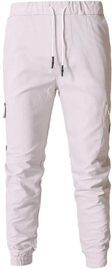 QWENTMTNTY Cargo Pants for Men Slim Fit Casual Cotton Skinny Joggers Big and Tall Hiking Athletic Gym Workout Sweatpants
