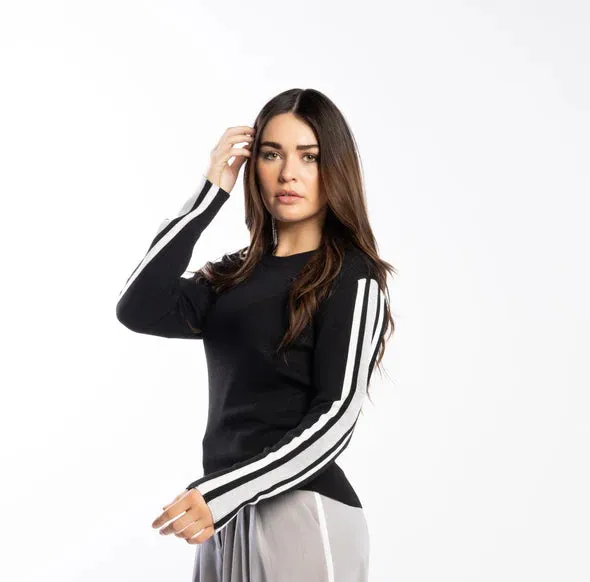Racer Sweater - Black / Pearl / Silver