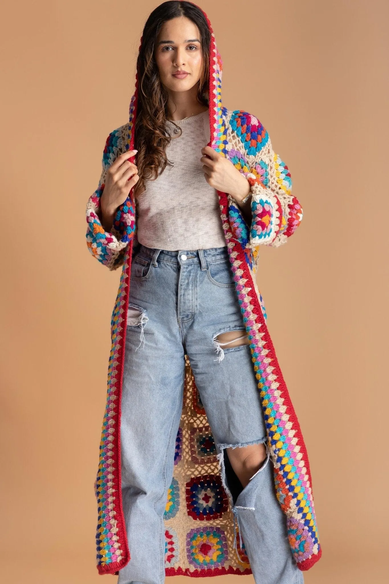 Rainbow Crochet Cardigan