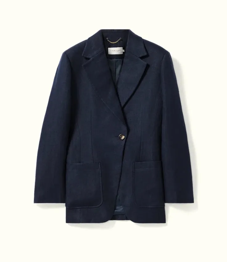 R.M.Willams Daylesford Linen Blazer Navy