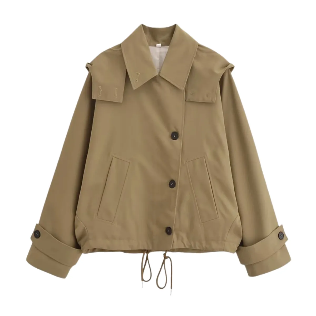 Stylish Hooded Jacket with Adjustable Hem