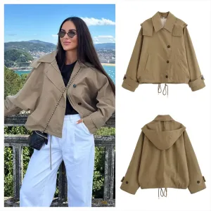Stylish Hooded Jacket with Adjustable Hem
