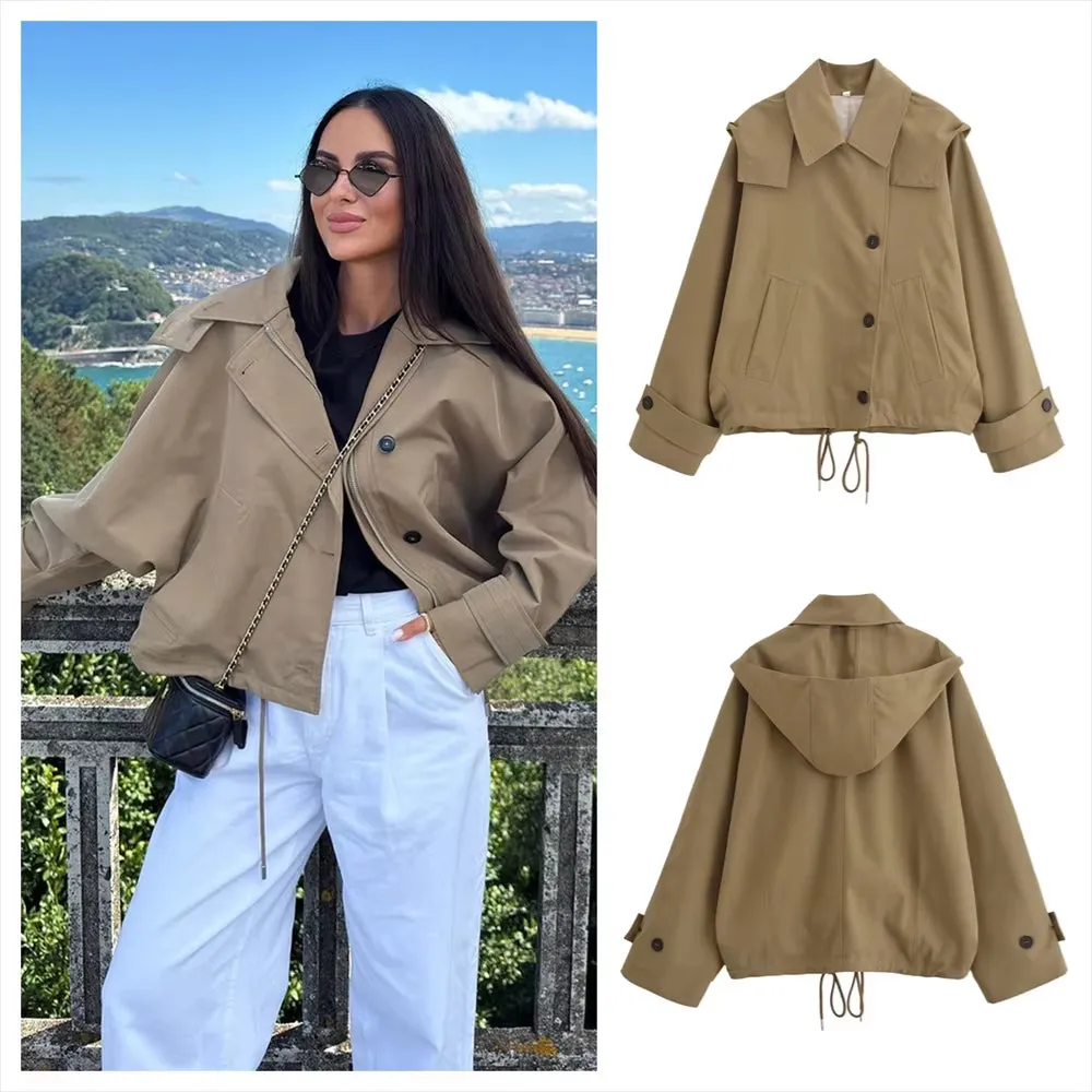 Stylish Hooded Jacket with Adjustable Hem