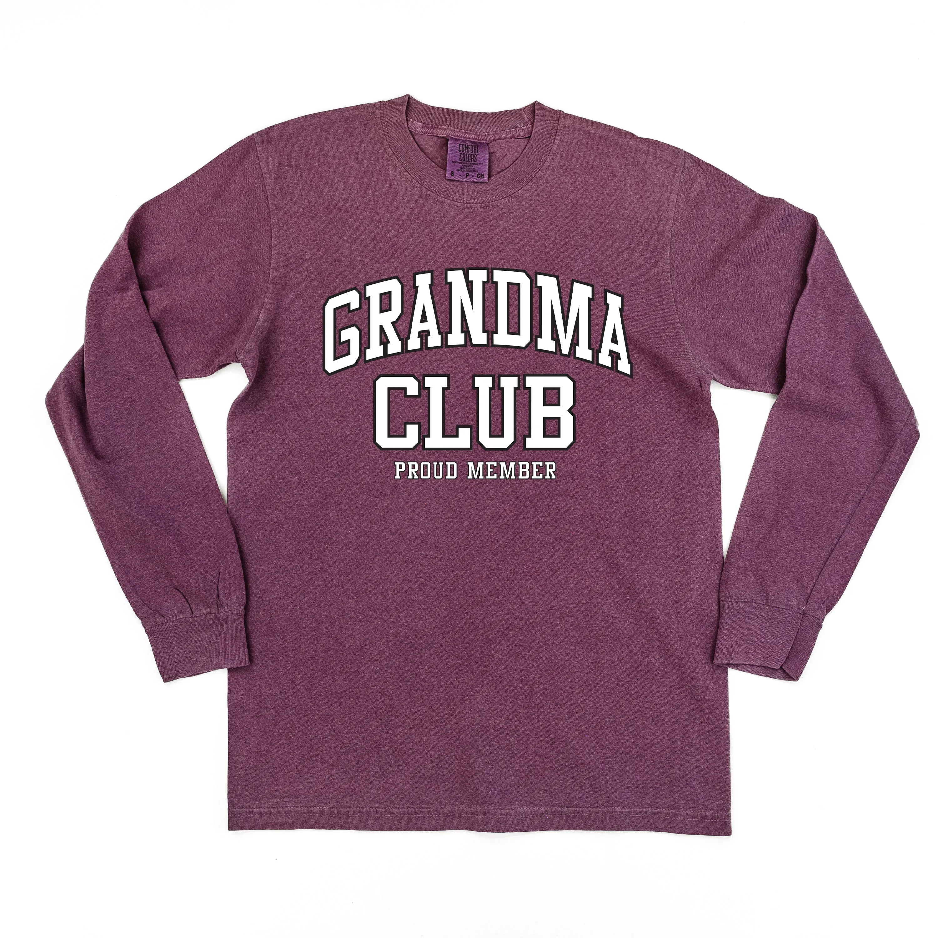 Varsity Style - GRANDMA Club - Proud Member - LONG SLEEVE COMFORT COLORS TEE