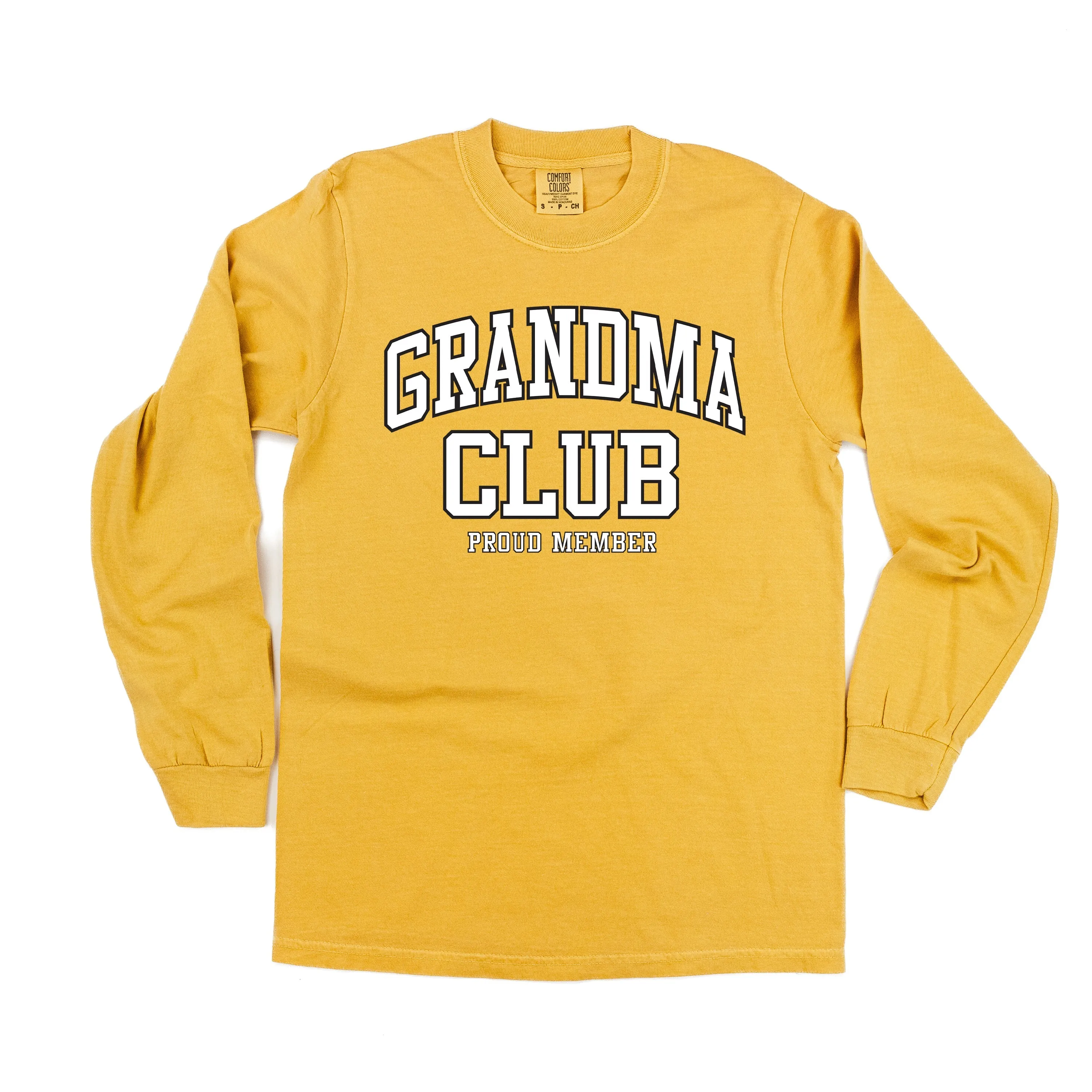 Varsity Style - GRANDMA Club - Proud Member - LONG SLEEVE COMFORT COLORS TEE