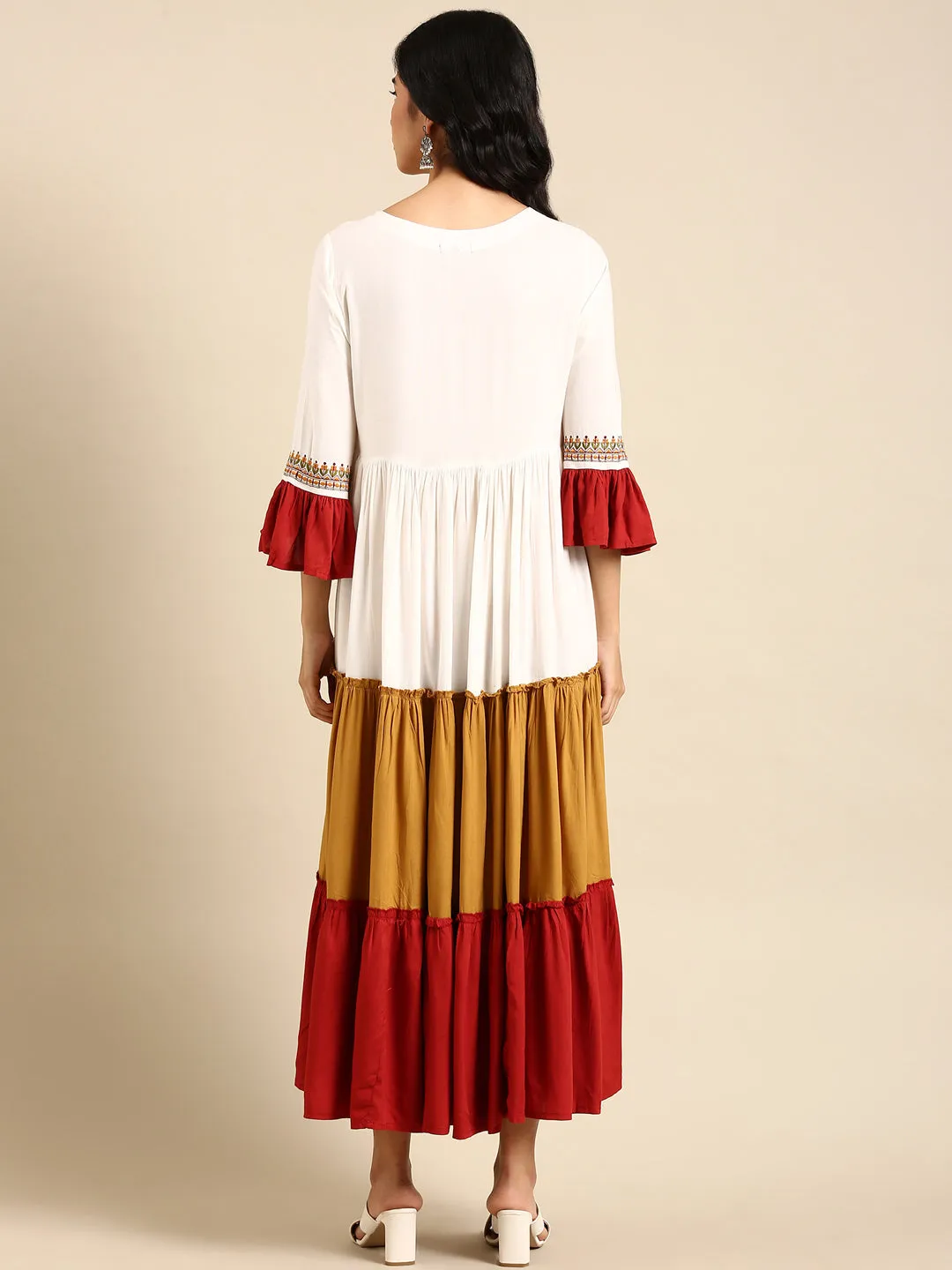 Women Multicolour Solid Anarkali Kurta