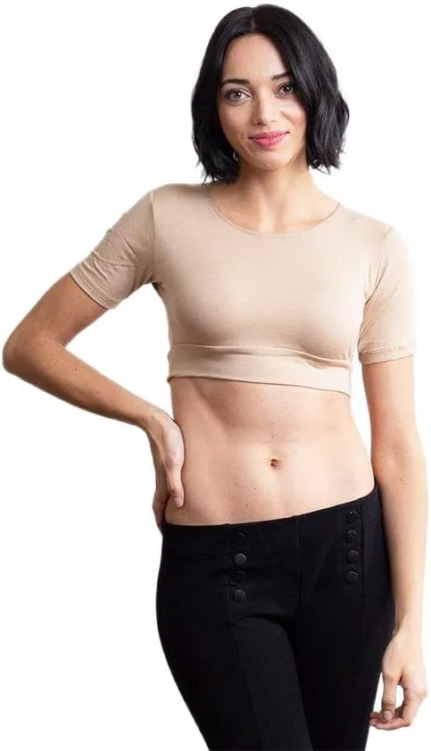 Women Tank Top Boyfriend Tee HALFTEE Half Sleeve Layering Crop Undershirt for Women & Teens XS-3X