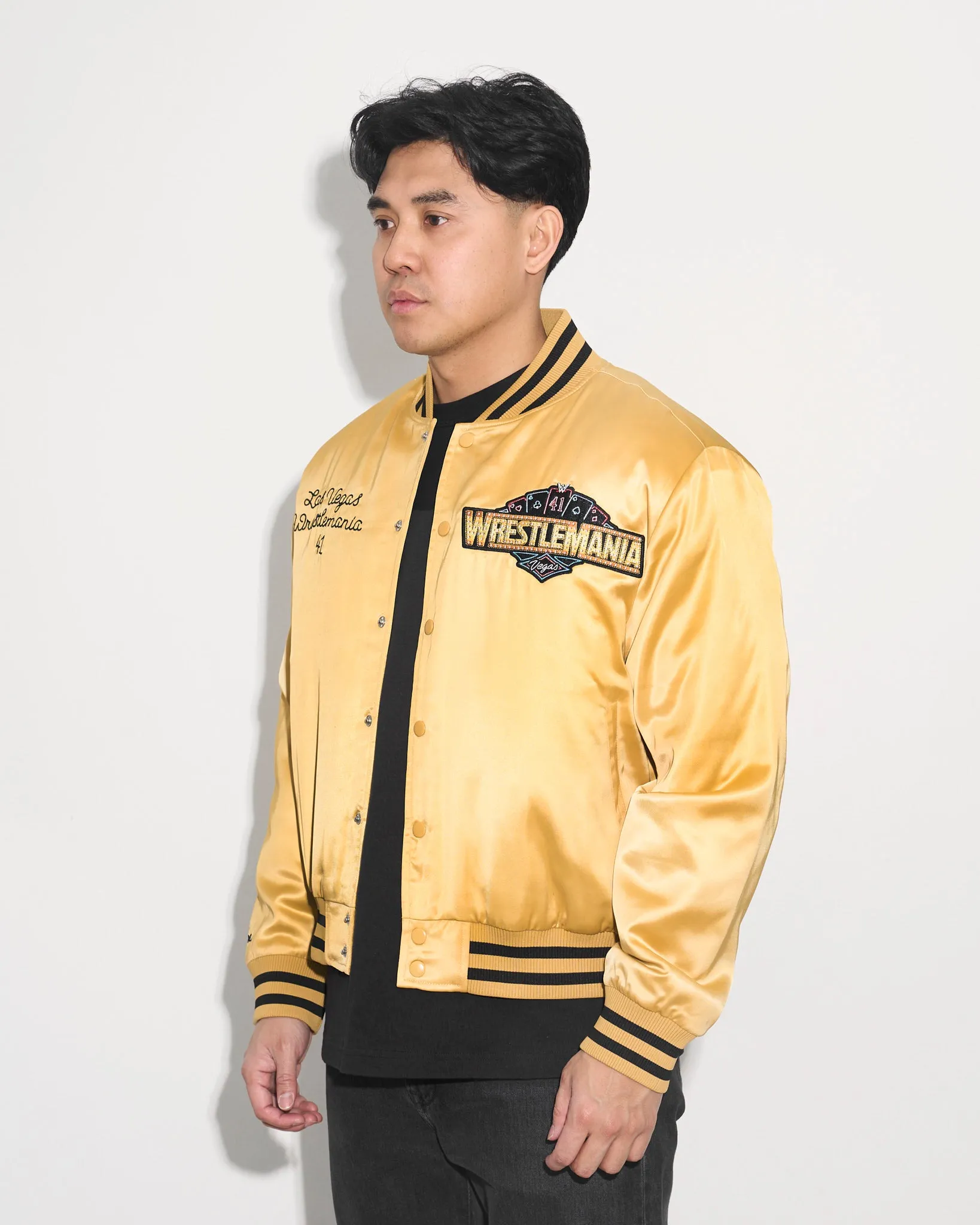 WrestleMania 41 Gold Satin Jacket