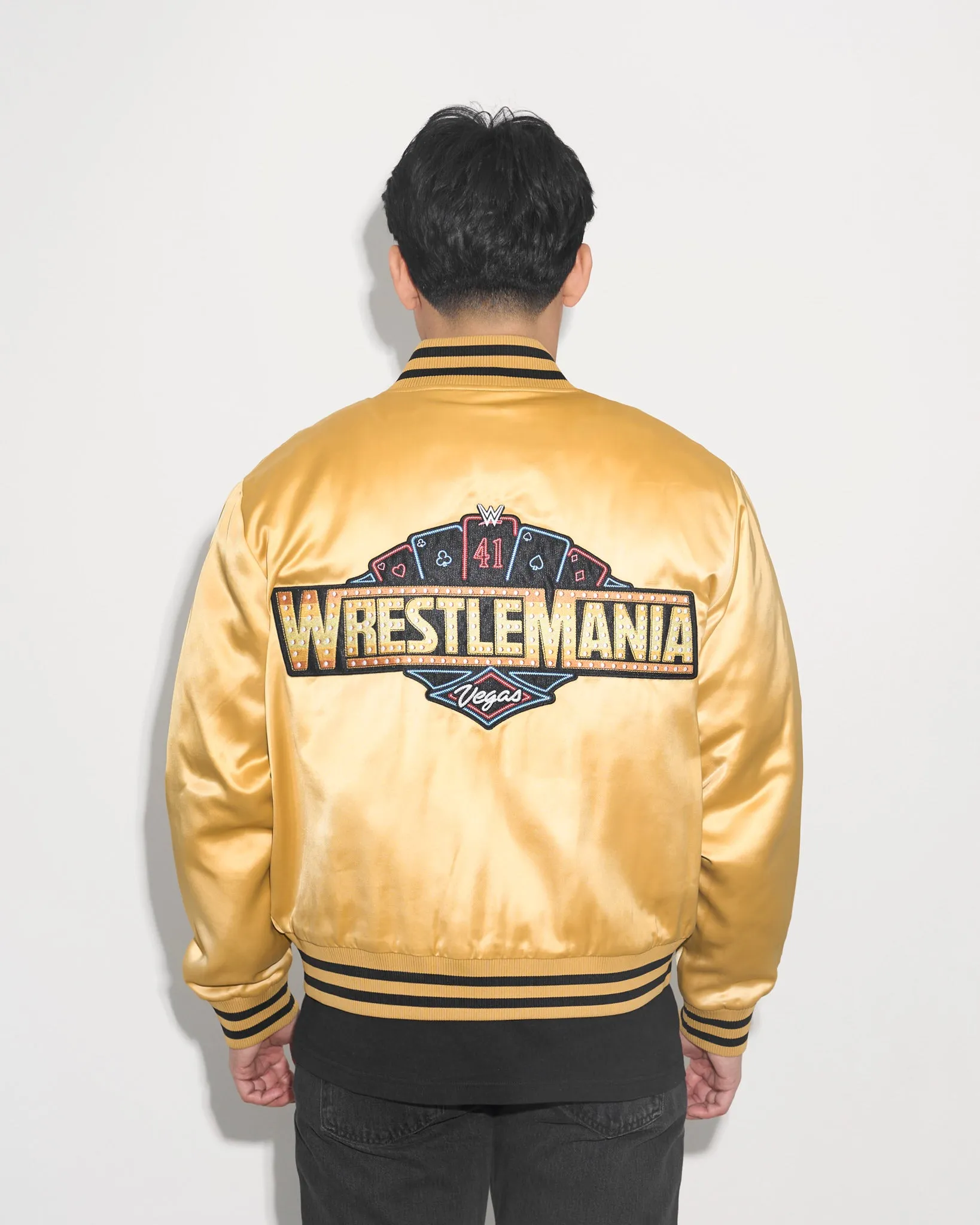 WrestleMania 41 Gold Satin Jacket